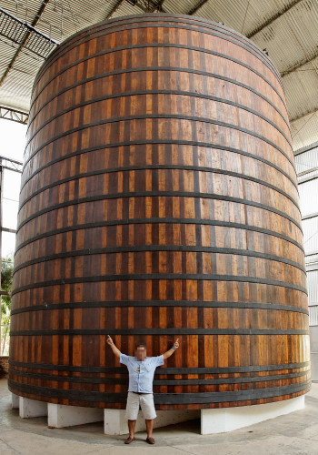 Largest wooden barrel of cachaça in the world at the Ypióca's Museum of Cachaça in Maranguape, Ceará, Brazil