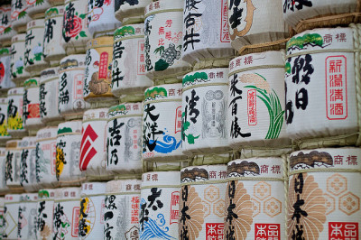 Sake barrels, photo by Davidgsteadman